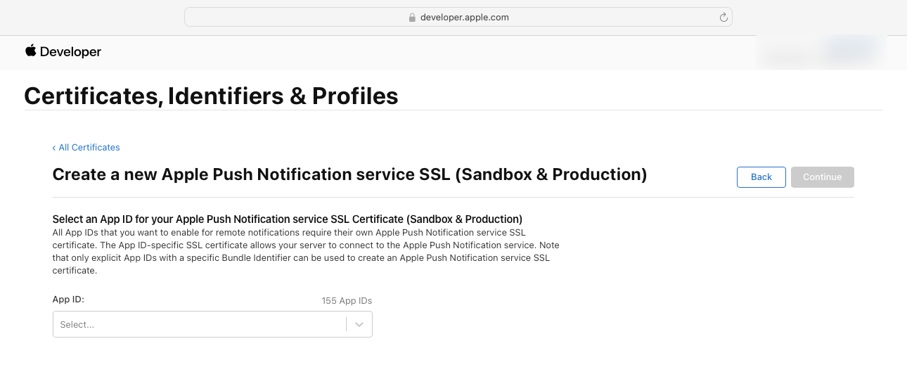 Select App ID